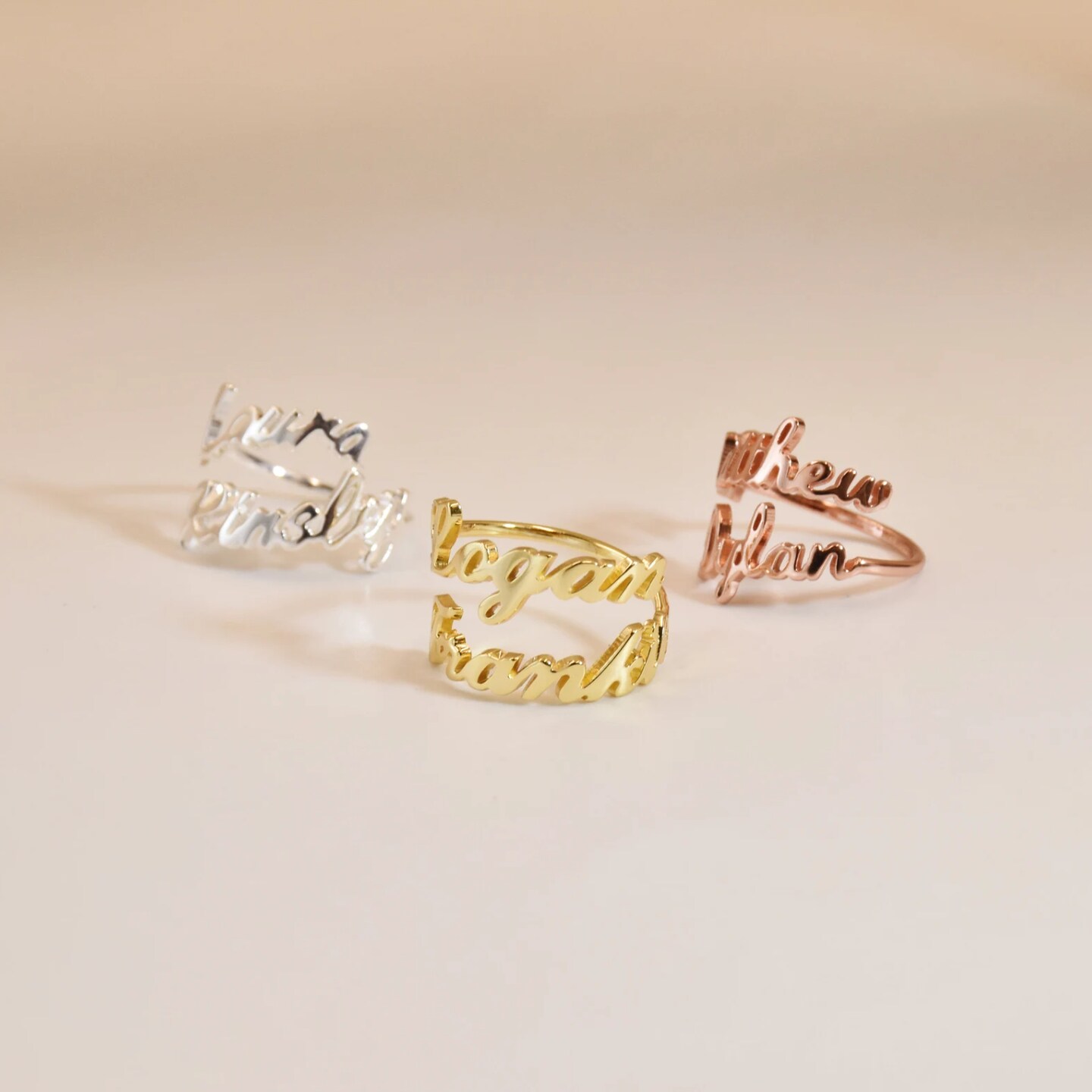 Personalized Couple Name Ring 18K Gold Adjustable Personalized Jewelry  Dainty Name Ring Gift for Her - Etsy